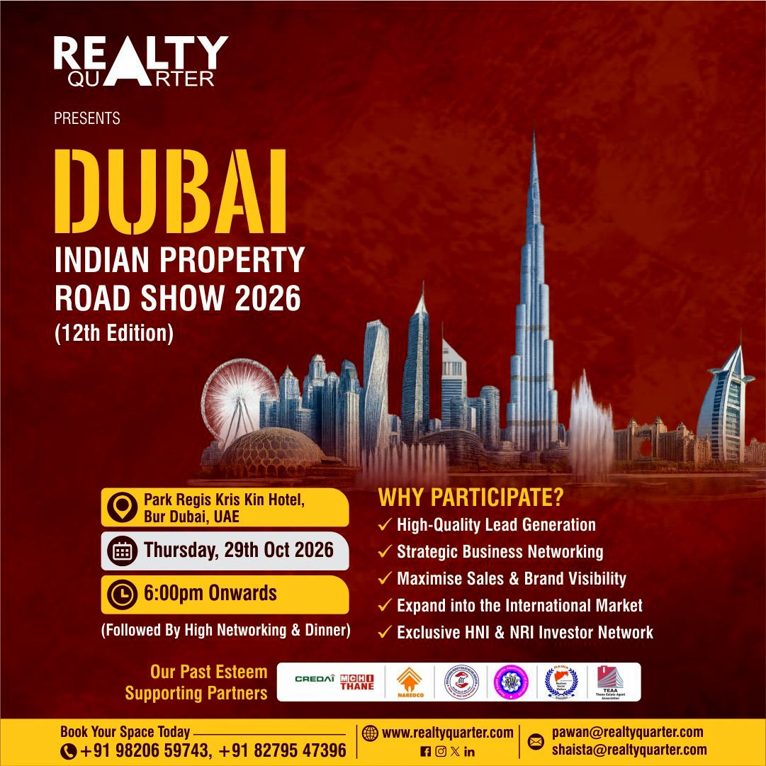 Realty Quarter to Host the 12th Edition of Indian Property Road Show 2026 in Dubai on October 29